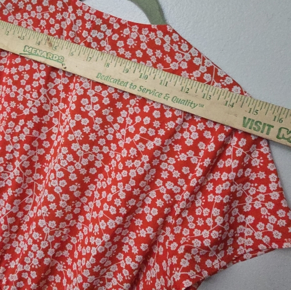 Princess Polly Romper Virgo Tie Front Cut Out Playsuit Ditzy Floral Red Size 6 - Picture 10 of 10